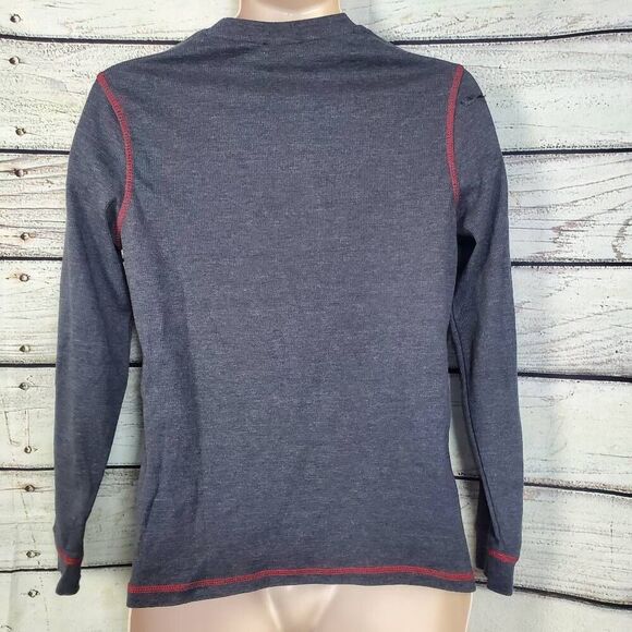 Colosseum Men’s Nebraska Huskers Long Sleeve Thermal Shirt Gray Red Small NCAA - Picture 4 of 7